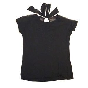 The Limited top with sheer material and bow